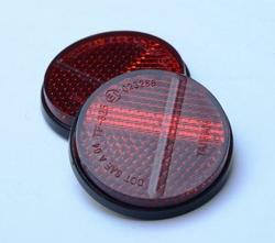 Round Reflector Red / Röd (4cm diameter, E-marked) / Reflex